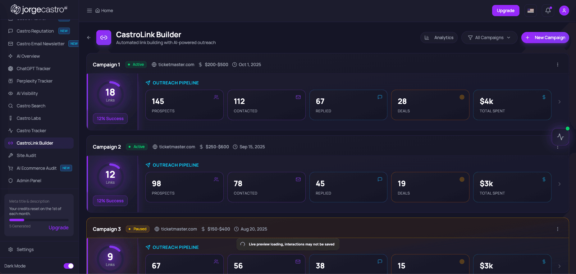 jorgecastro.ai product interface